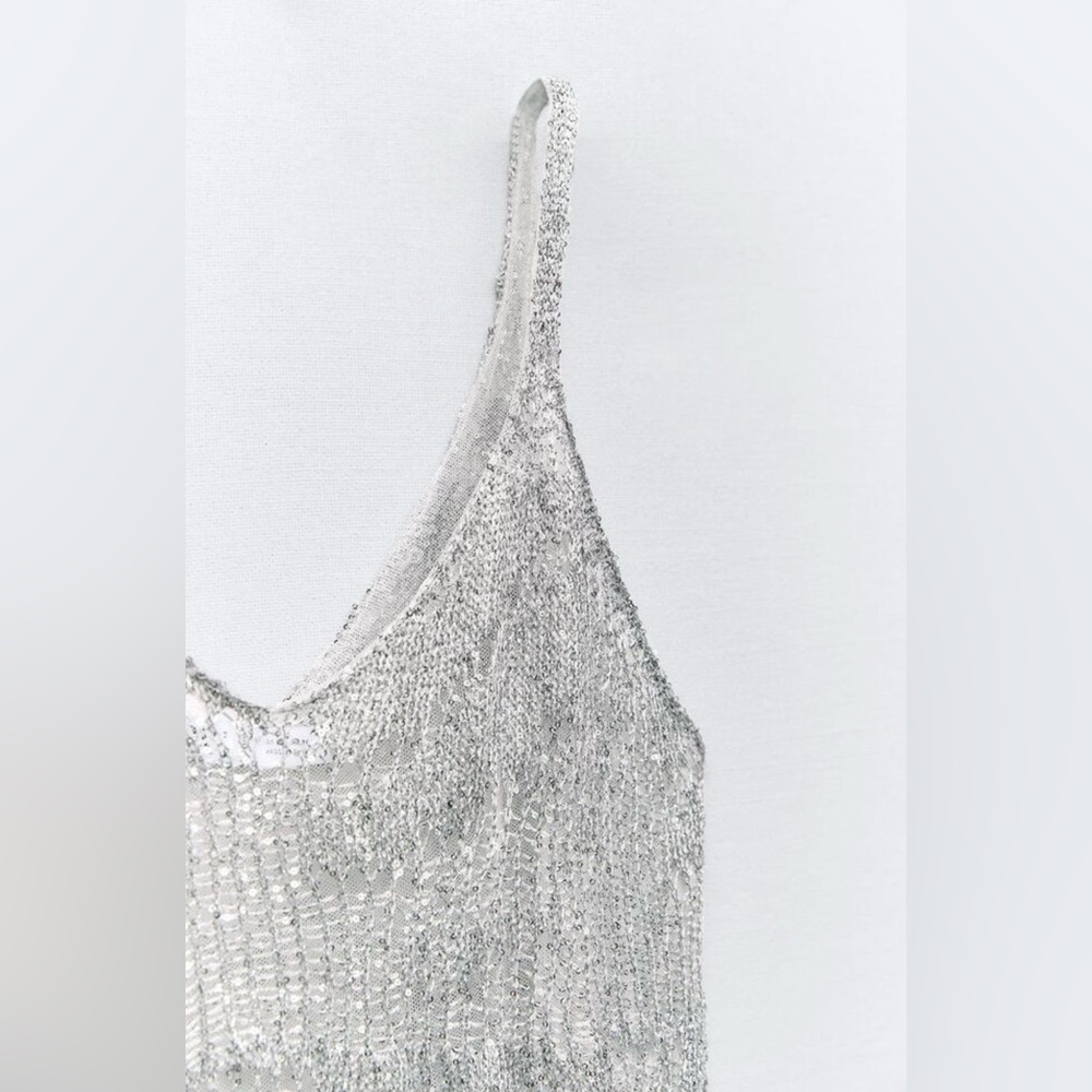Metallic thread knit slip dress - Picture 5 of 7